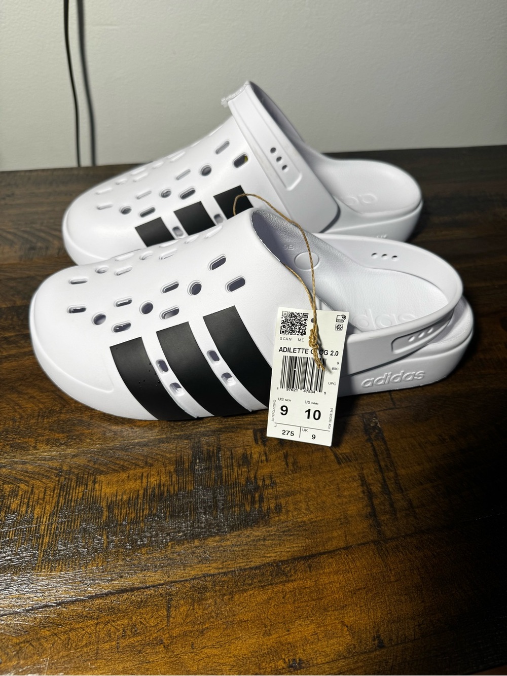 Men’s adidas White Water Clog with Black Accents - Casual Slip-On